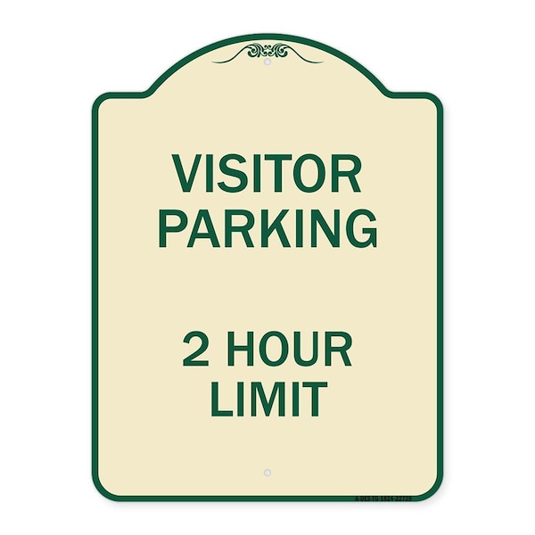 Visitor Parking Visitor Parking 2 Hour Limit Heavy-Gauge Aluminum Sign, 24" x 18", TG-1824-22729